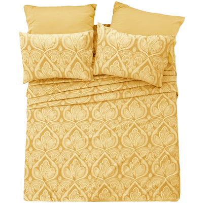 6/4 Piece Paisley Bed Sheet Set – Soft Brushed 100% polyester Wrinkle Free Sheets, Deep Pocket Fitted Sheet, Luxurious Printed Bed Sheets, All-Season Comfort