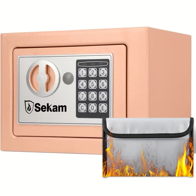 Heavy-Duty Fireproof Steel Safe With Cash Bag - Secure Home Safe Box With Keypad & Key Lock, Ideal For Storing Money, Documents, And Valuables (Black)Valentine'S Day