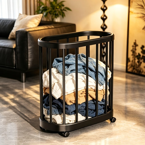 Household Laundry Basket, High Quality, for Bathroom, Yoga Mat and Fitness Equipment Storage, Large Capacity Slim Laundry Hamper with Wheels, Laundry Baskets