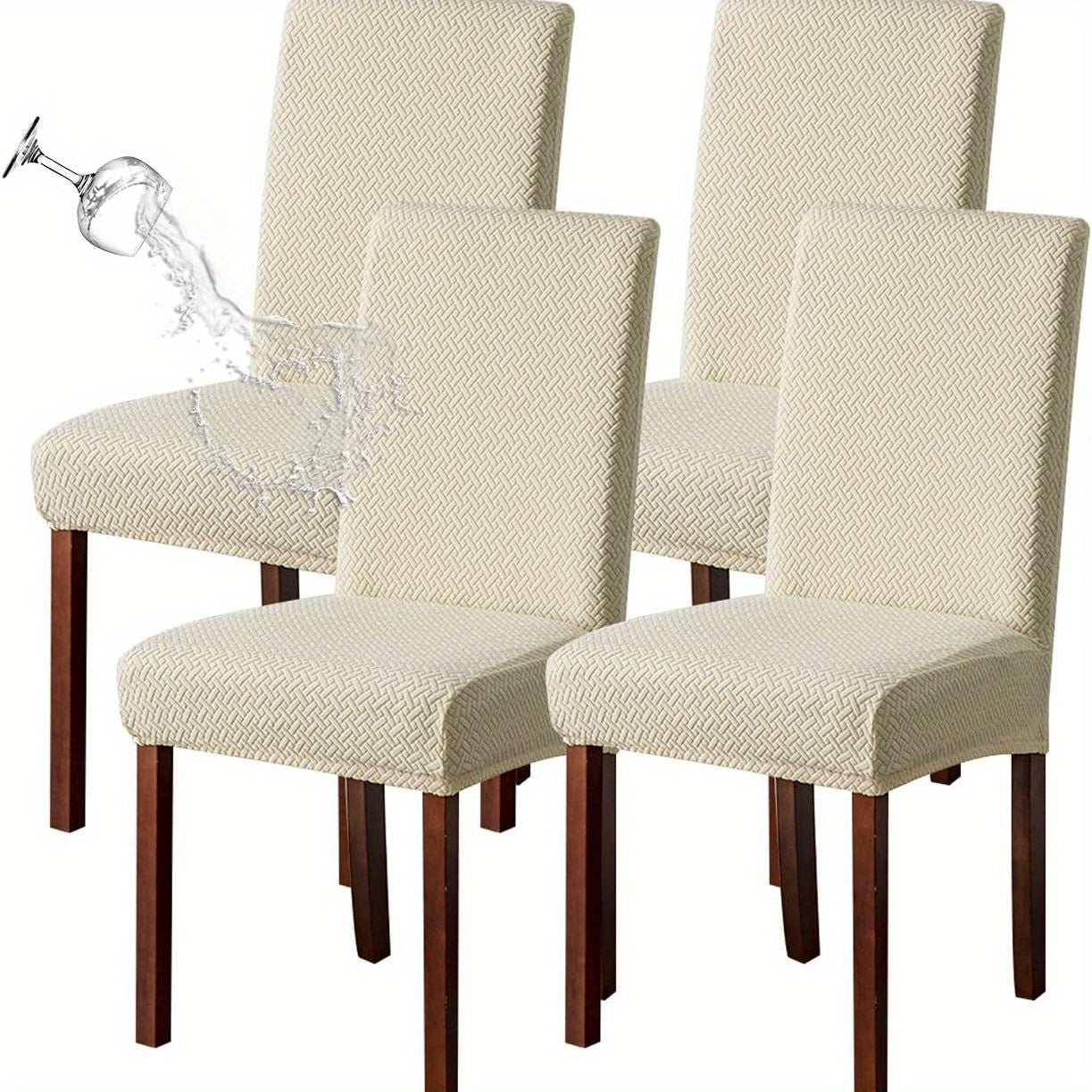 4/6pcs 100% Waterproof Chair Covers for Dining Room Kitchen Chair Covers Parson Dining Chair Slipcover