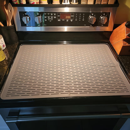 Silicone Covers for Electric Stoves - 28 X 20 Ceramic Stove Protector, Heat-Resistant Glass Cooktop Cover, And Dish Drying Mats for The Kitchen.
