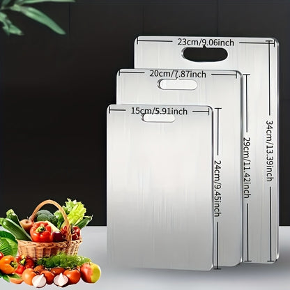 3pcs Titanium Cutting Board Set for Kitchen, 2025 New Upgrade 100% Pure Titanium Cutting Board Kitchen Set, Large/Medium/Small Cutting Boards, Double-Sided Durable Metal Cutting Board