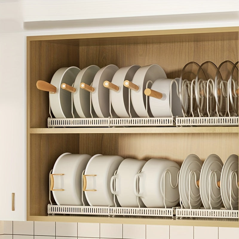13 Shelves Metal Cookware And Kitchen Utensil Storage Rack, Extendable Storage Rack, Kitchen Cabinet Storage Shelf, Suitable for Kitchen Tabletop, Cabinet, Sink, Quick Access, Standing Shelf