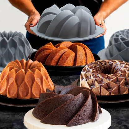 9 Pack Premium Silicone Cake Pans - Non-Stick, Fluted, And Versatile Molds For Baking Cakes, Brownies, Flan, Meatloaf, And More - Crown, Nest, Spiral, And Braided Shapes For Easy Release And Perfect Results