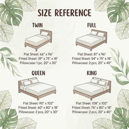 4-Piece Bamboo Fiber Bedding - Hypoallergenic and Temperature-Regulating, Suitable for All Seasons to Care for Deep Sleepers, Luxurious Bedding with Deep Pockets, Wrinkle-Resistant and No Ironing Needed, Great for Room and Bedroom Decor