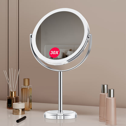 Upgraded 30X Vanity Makeup Mirror With Stand, Double Sided 1X/30X Magnifying Mirror With Detachable Design, 360° Rotation, Portable For Travel & Home Use, Ideal Gift For Women, Birthday Gift, Mothers Day Gifts For Mom
