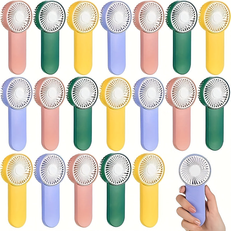 20pcs Mini Handheld Personal Fans (AA Not Included) For Travel, Camping, Indoor And Outdoor Use - Lightweight And Cool For Men And Women | Compact Fans | Durable Plastic Material, Portable Design, Convenient Button Control