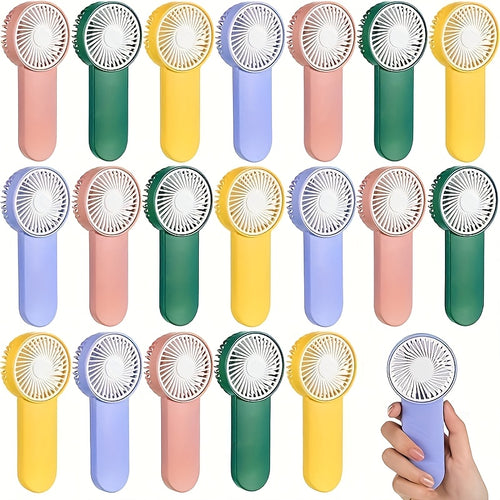 20pcs Mini Handheld Personal Fans (AA Not Included) For Travel, Camping, Indoor And Outdoor Use - Lightweight And Cool For Men And Women | Compact Fans | Durable Plastic Material, Portable Design, Convenient Button Control