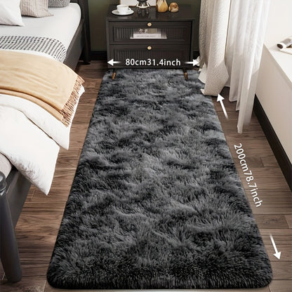 1pc Tie-Dye Plush Soft Interior Fluffy Mat, Modern Luxury Plush Mat, Absorbent, Non-Slip &, Suitable for Living Room and Bedroom Areas, Home Decor