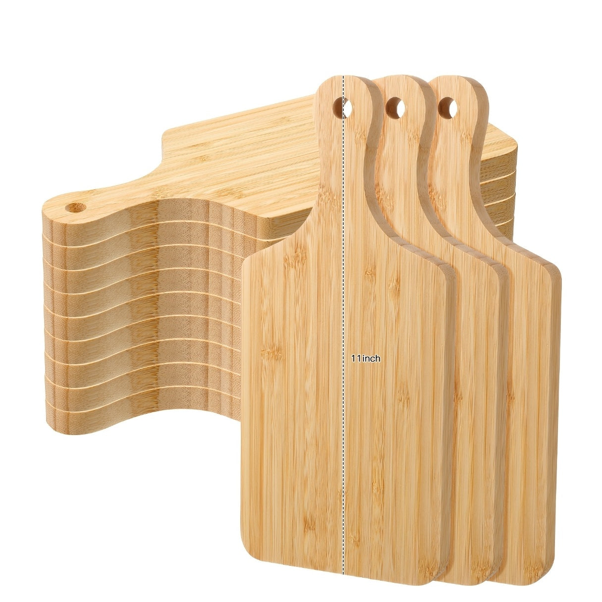 Wood Cutting Board Bulk Set 12 Pcs Laser Engraving Blanks Unfinished Wooden Chopping Board with Handle for Wedding Housewarming Mother's Day DIY Personalized Gift
