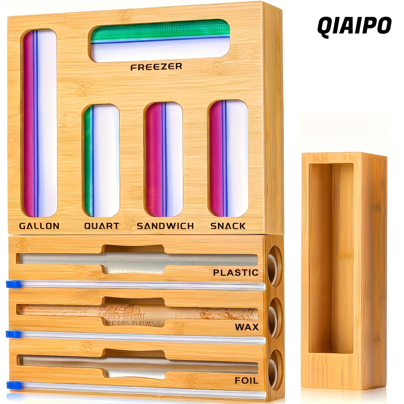 1pc 9-IN 1 Sealer Bag Organizer Box, Kitchen Drawer Organizer, Foil And Plastic Wrap Organizer, Compatible With Sandwich, Snack Variety Size Bags, Easy To Use And Clean, It'S A Great Choice For The Kitchen.