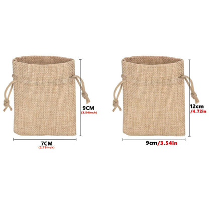Set of Natural Jute Drawstring Bags - Multipurpose Storage Pouches for Party Favors, Wedding Gifts, Packaging - Reusable Bagschristmas
