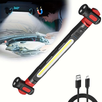 3000LM Underhood Work Light Bar, Rechargeable LED Work Light With Hanging Hook, Ideal For Auto Repair/ Mechanical Maintenance/ Garage Use/ Emergency Situations-Fathers Day Dad Gifts