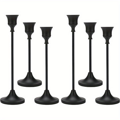12pcs/6pcs Metal Bell Candlestick, Christmas, Halloween Table Decoration, Candlelight Dinner Photo Props, Anniversary Wedding Decoration, Home Hotel Decoration, Birthday Gift, Suitable for Table Center Decoration, Wedding, Catering, Party (Without Candle)