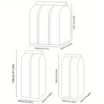 1pc Extra Large Clear Hanging Garment Bag - PVC Zipper Closure Dustproof Closet Organizer for Coats, Suits, Dresses | Sealed Wardrobe Protector for Dorm, Bedroom Storage (Frame Not Included), Bedroom Wardrobe Accessory | Transparent Design | Durable