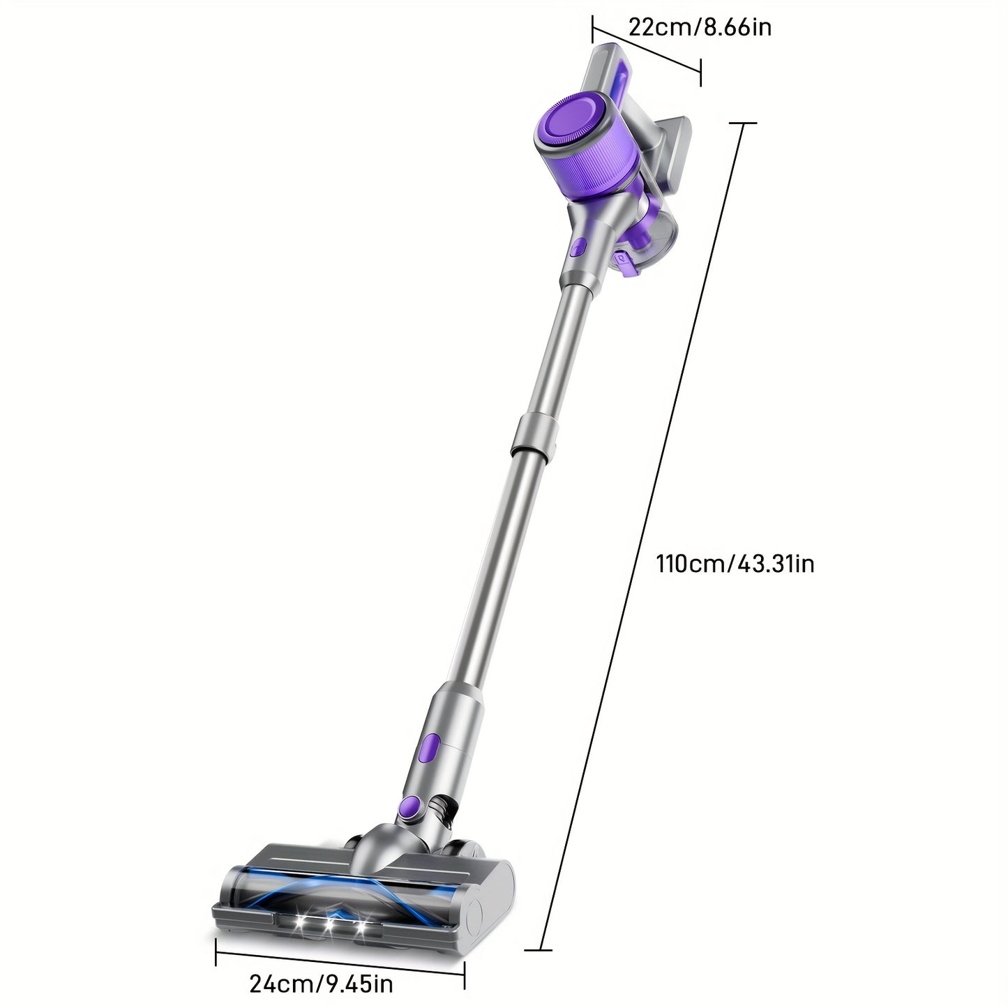Cordless Vacuum Cleaner-Rechargeable, 45Kpa Powerful Stick Vacuum Cleaners for Home, Up to 45Mins, 8-in-1 Lightweight Handheld Vacuum for Carpets, Pet Hair, Hardwood Floors