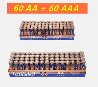 60 AA and 60 AAA Batteries 1.5v. Wholesale Lot New Fresh Low draining devices, Remotes, Clocks, Lamps