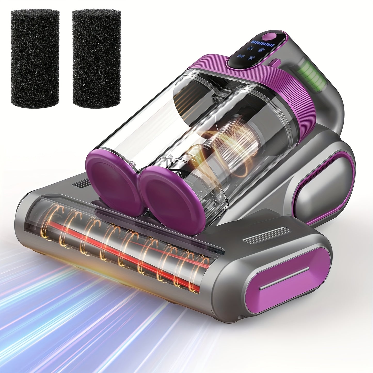 Mattress Vacuum Cleaner, with 16 Kpa Suction Power, Dual Cup Portable Handheld Vacuum Cleaner with 253.7 Nm UV Lamp And 80000Rpm Rotating Soundwave Technology Technology, for Cleaning Beds/Fabric Sofas/Carpets