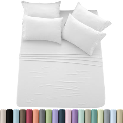 Hannah Bedding 6-PieceSheet Set – Soft Brushed 100% polyester, 20 Vibrant Colors, 6 Different Sizes – Stylish, Comfortable & Fade-Resistant