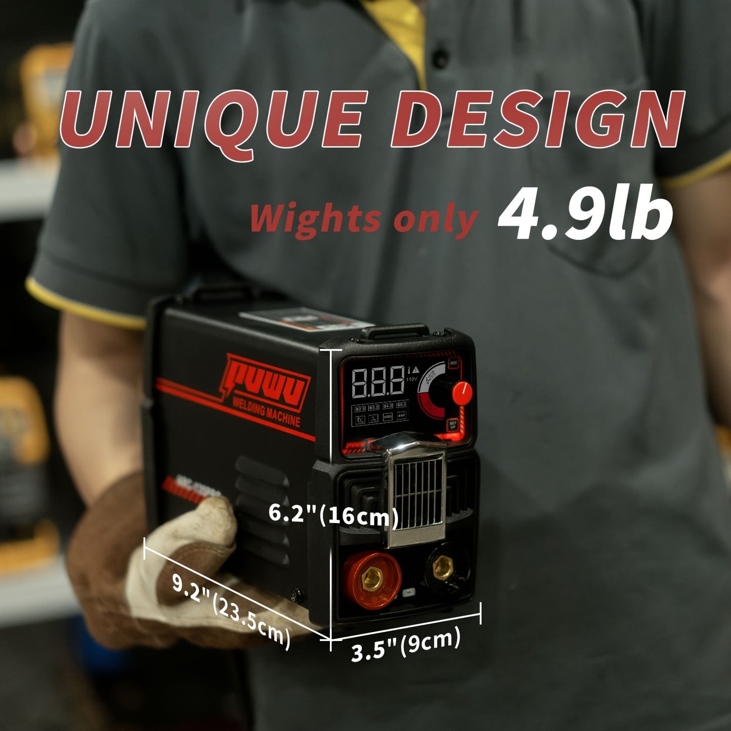135A 110V MMA Arc Welder Stick Lift TIG 2-in-1 DC Inverter Welder LCD Digital Display Hot Start Thermal Protection Portable Welding Machine