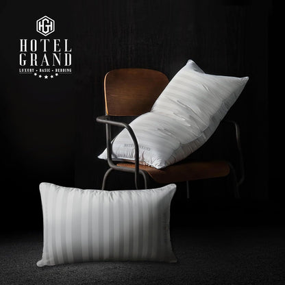 Hotel Grand White Feather Down Queen Size Pillows Set of 2, 500 Thread Count Bed Pillows Soft Hypoallergenic 100% Cotton Breathable Hotel Collection Back/Side Sleeping Bed Pillows, 2 Packs