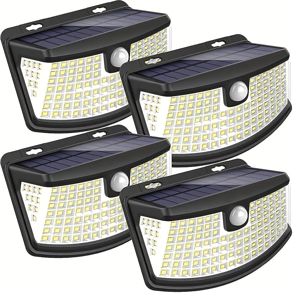 8/6/4 Packs Solar Motion Sensor Lights 120 LEDs With Reflector, 270° Wide Angle, IP65 Waterproof, Ideal For Outdoor Stairs, Yard, Pathway, Fence, Front Door, Garage, Deck, 18 Hours Continuous Lighting For Commercial Spaces (Malls, Hotels, Libraries)