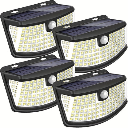 8/6/4 Packs Solar Motion Sensor Lights 120 LEDs With Reflector, 270° Wide Angle, IP65 Waterproof, Ideal For Outdoor Stairs, Yard, Pathway, Fence, Front Door, Garage, Deck, 18 Hours Continuous Lighting For Commercial Spaces (Malls, Hotels, Libraries)
