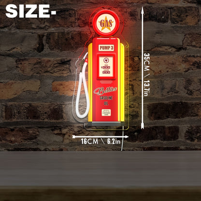 Retro Betz Gasoline Pump Neon Sign, USB Powered Wall Hanging Light with Switch Control, Multipurpose UV Reactive Art for Bedroom, Bar, and Festival Decor, No Battery Required