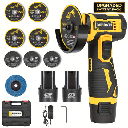 Mini Cordless Angle Grinder, 19500/5000RPM Electric Grinding And Polishing Tool, 1/2 Batteries Included, Lithium Power Grinder for Metal, Wood, Stone And Concrete, Precision Polishing Machine, Great Gift Additions Sold Separately
