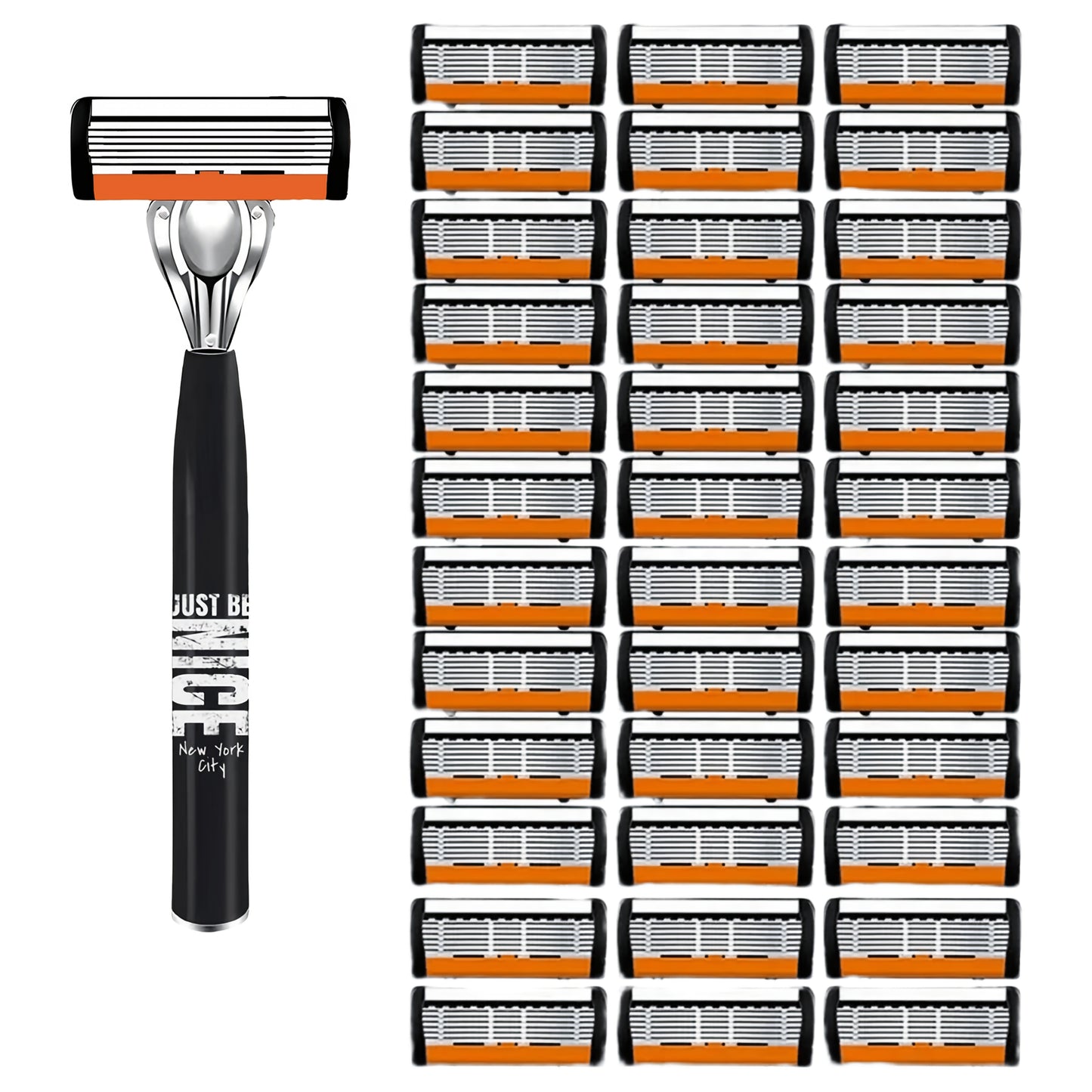 2 Handles And 36 Blades, Men'S Safety Razor, Perfect for Shaving And Grooming Beards, Non-Slip Grip, Great Gift for Men