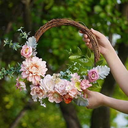 Artificial flower box set with artificial flowers, used for DIY center piece cake decoration, wedding bouquet, boutique, home decoration (pink) Valentine's Day Spring