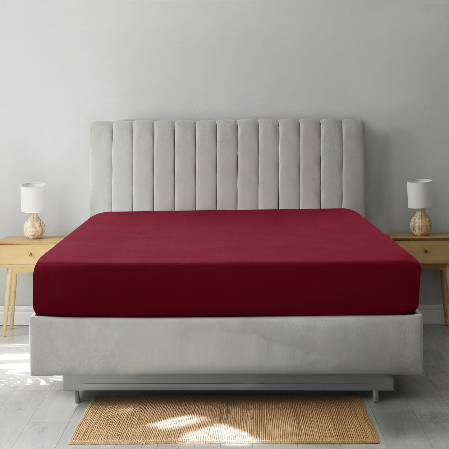 Lux Decor Solid Color Fitted Sheet - Classic Collection Cooling Sheet - Ultra Soft Brushed Microfiber Silky Fitted Sheets, Fits Mattress Upto 16 Inches Deep Pocket, Shrinkage and Fade Resistant Comfy Bedding Mattress Cover, Easy to Wash