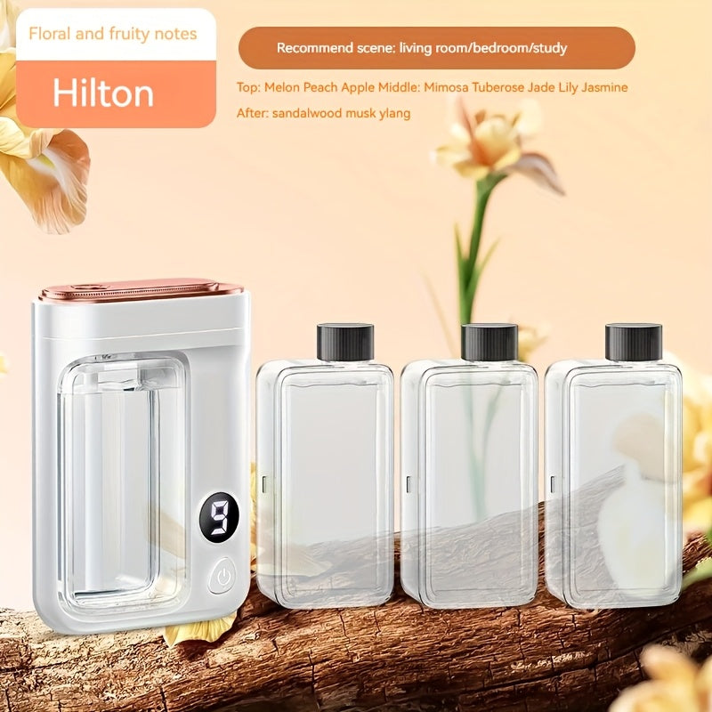 Essential Oil Aromatherapy Diffuser Set, Humidifier with Essential Oils 1/4/8 Hour Timer, 5.07oz Volume, 7 Spray Levels, Aromatherapy Humidifier with Room Decoration Function Mini Aromatherapy Machine