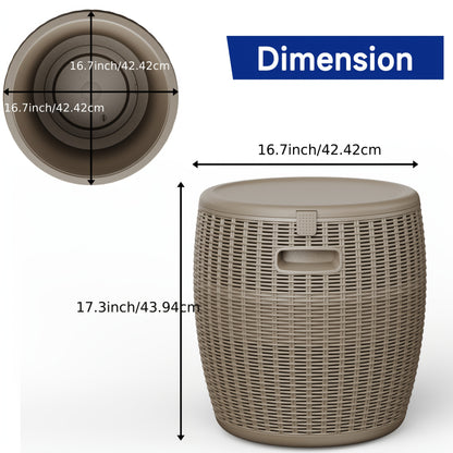 Portable Insulated Ice Bucket with Drain Plug - Large Capacity Food-Grade Plastic Cooler for Parties, Camping, BBQ, Beach & Outdoor Events - Commercial & Home Use, Ice Bucket for Party