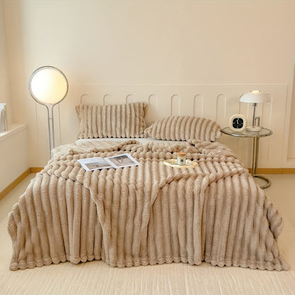 Opulent Imitation Rabbit Fur Blanket - Plush, Comfortable & Snug for Sofa, Bed, Workplace, And Journeys - Multi-Purpose Year-Round Gift, Holiday Present