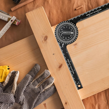 Miter Saw Protractor, 2-in-1 Professional Miter Angle Finder, 7-Inch Aluminum Protractor Angle Finder Featuring Precision Laser-Inside & Outside Miter Angle Finder for Carpenters, Plumbers and All Building Trades (Black)