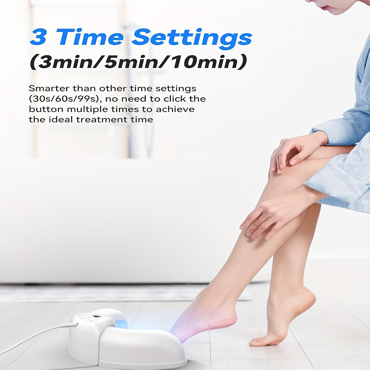 Nail Fungus Laser Treatment Device FDA Cleared - Blue Light 470nm & Infrared 910nm, 3/5/10 Min Timer, Toenail Fingernail Onychomycosis Cleaner Therapy Tool