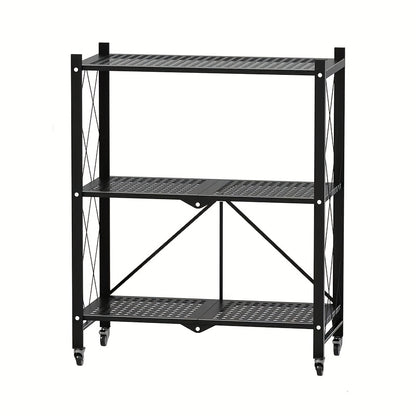 3/4/5-Tier Unassembled Storage Rack, Equipped with Wheeled Multi-Layer Storage Shelves, Portable Floor-Standing Versatile Miscellaneous Storage Rack, Foldable Magazine Rack, Storage Additions, Utility Racks