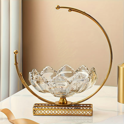 Modern Glass MoonFruit Plate - Elegant Light Luxury Fruit Bowl | Creative Minimalist Home Decor, European-Style Serving Tray for Living Room, Dining & Kitchen, Centerpiece, for Party(Thanksgiving Day | Christmas | New Year)