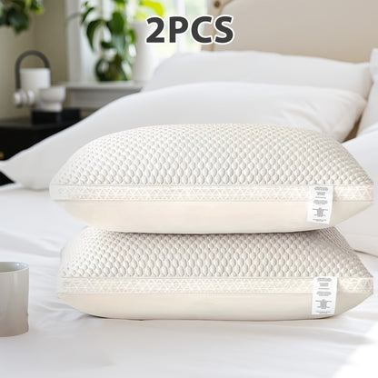 2-Pack Cooling Bed Pillows, Non-Collapsing Soft Support with Neck Support, Breathable & Machine Washable, Bed Pillows for Back & Side Sleepers