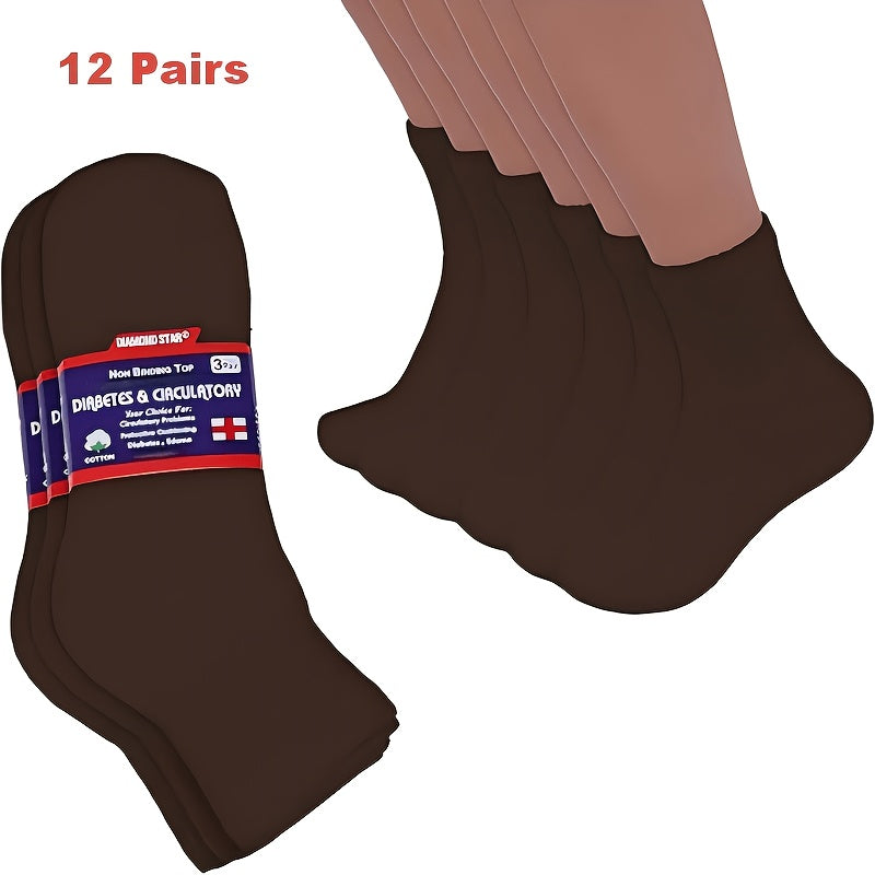 12 Pairs Diabetic Low Cut Socks Non Binding Cushioned Seamless