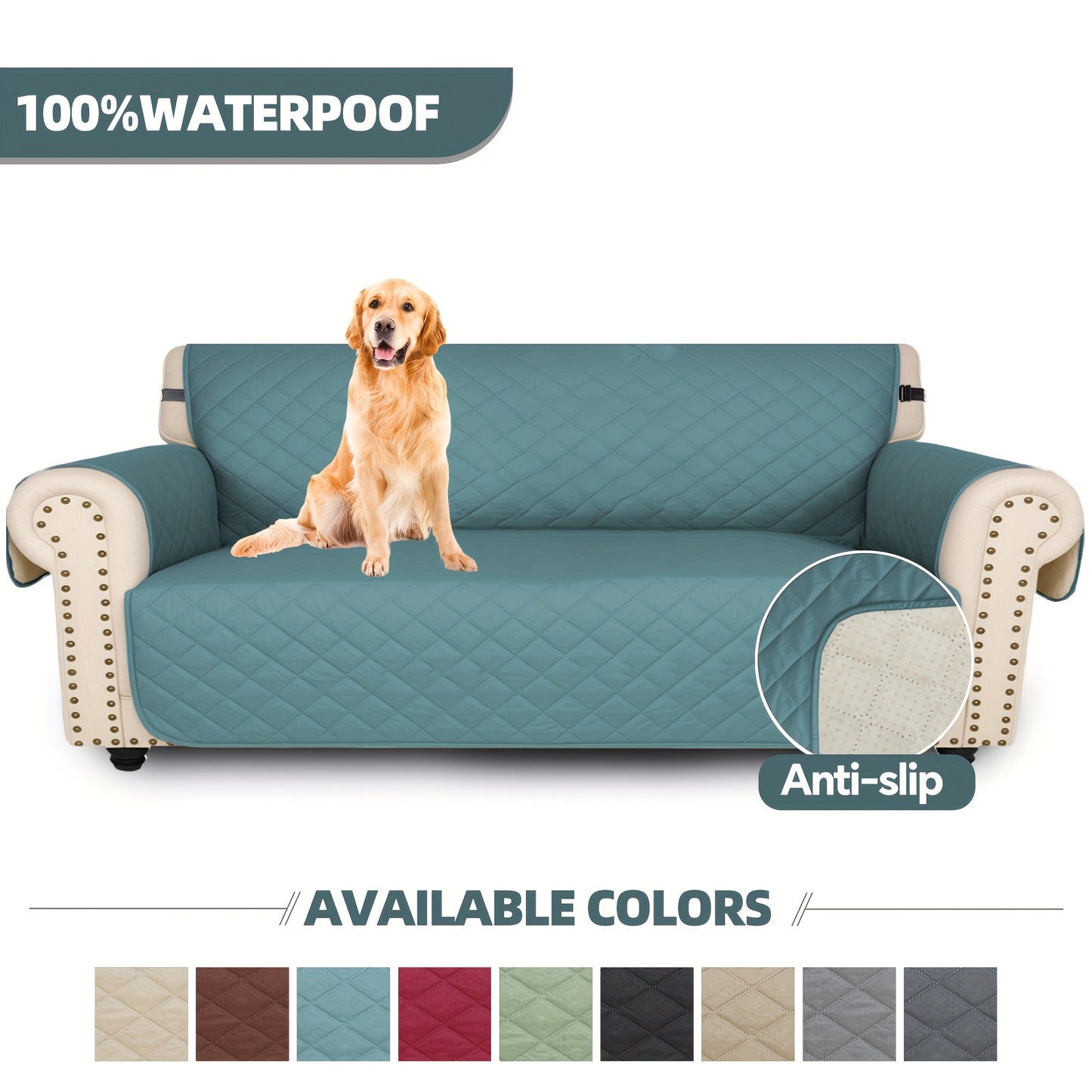 3Set 100% Waterproof Couch Covers For Pets Dogs With Non Slip Fabric, 2025 New Non Slip Dog Sofa Seat Covers With Side Pocket For 3 Cushion Washable Couch Cover Protector Sofa Slipcovers, Pet-Friendly, For Living Room, Office, And Home Decor.