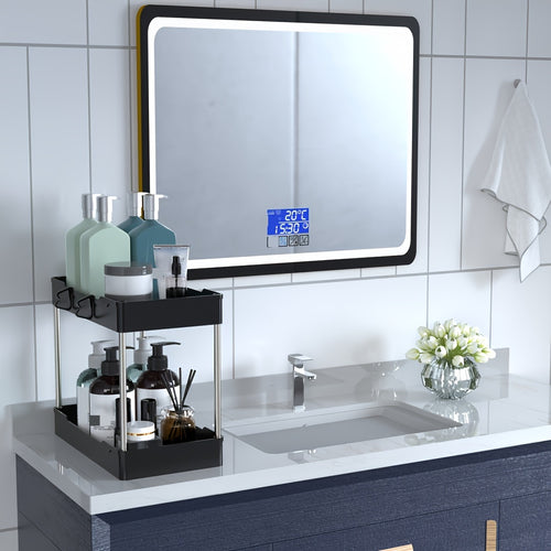 3pcs Under Bathroom Sink Organizers and Storage, Bathroom Counter Organizer, Bathroom Cosmetics Storage Rack, Bathroom Cosmetics Storage Rack, Suitable for kitchens and bathrooms, large, medium and small sizes