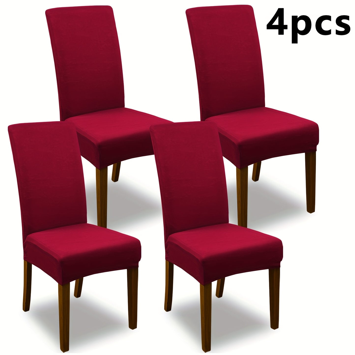 4pcs Set/6pcs Set Milk Elastic Home Kitchen Dining Chair Slipcover, Chair Cover, Furniture Protector For Wedding Office Living Room, Valentine'S Day Gift, Valentine'S Day Decorations