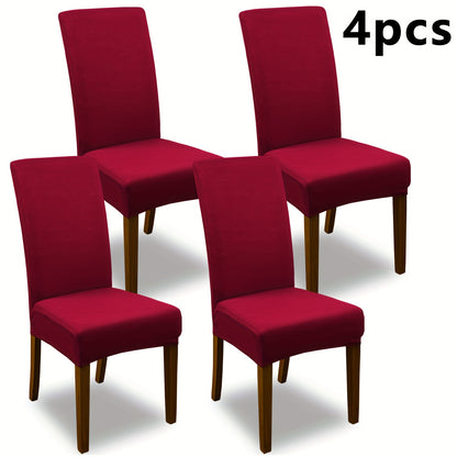 4pcs Set/6pcs Set Milk Elastic Home Kitchen Dining Chair Slipcover, Chair Cover, Furniture Protector For Wedding Office Living Room, Valentine'S Day Gift, Valentine'S Day Decorations