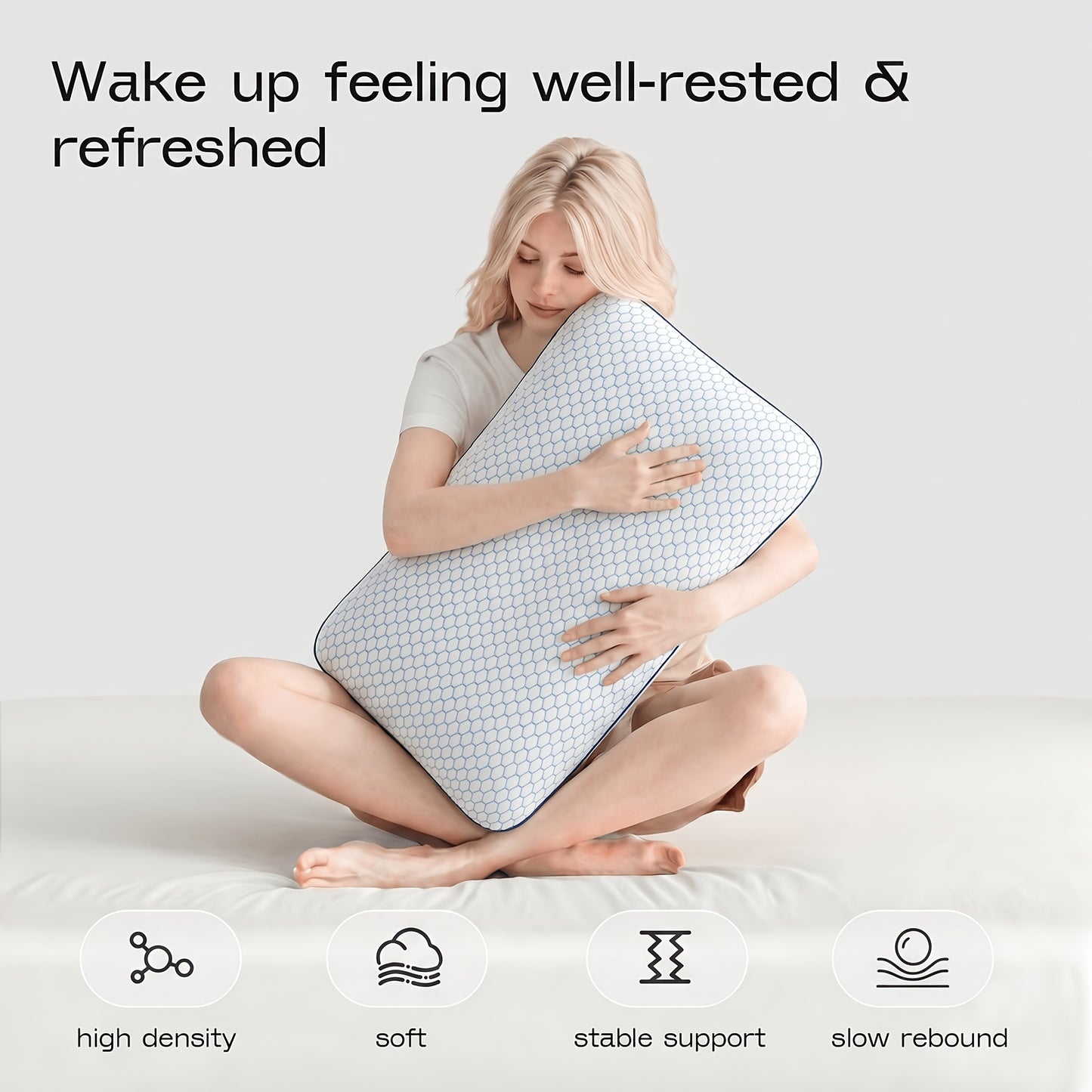 1pc Pillows for Side, Back and Stomach Sleepers, Bed Pillow with Washable Cover and Breathable Mesh, Bed Pillow for Sleeping (Standard Size)