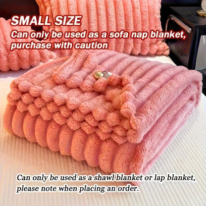 Thickened Blanket Soft And Comfortable Imitation Rabbit Hair Reversible Blanket Thermal Blanket Nap Blanket Air Conditioning Blanket Office Outdoor Camping Gift Blanket for All Seasons