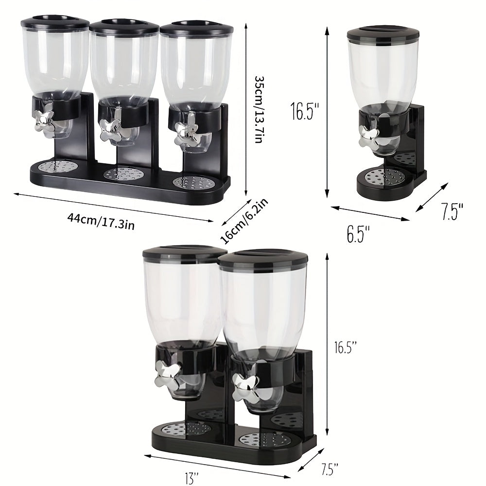 Dry Food And Candy Dispenser Each Capacity Spoon, Bowl, Lid Countertop Snack Organizer Containers Effortless And Organized Storage for Pantry Kitchen Organization Oatmeal Nut Granola Candy All Kinds of Treats Or Dog Food, 17.5 Oz