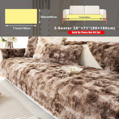 Faux Sofa Cover, Modern Gradual Change Lamb, Thick Fluff, Pet Friendly, Polyester Fiber, Machine Washable, No Printing, Dye Printing, 450-500g Fabric, Suitable for Single, Double, Triple and Combination Sofas