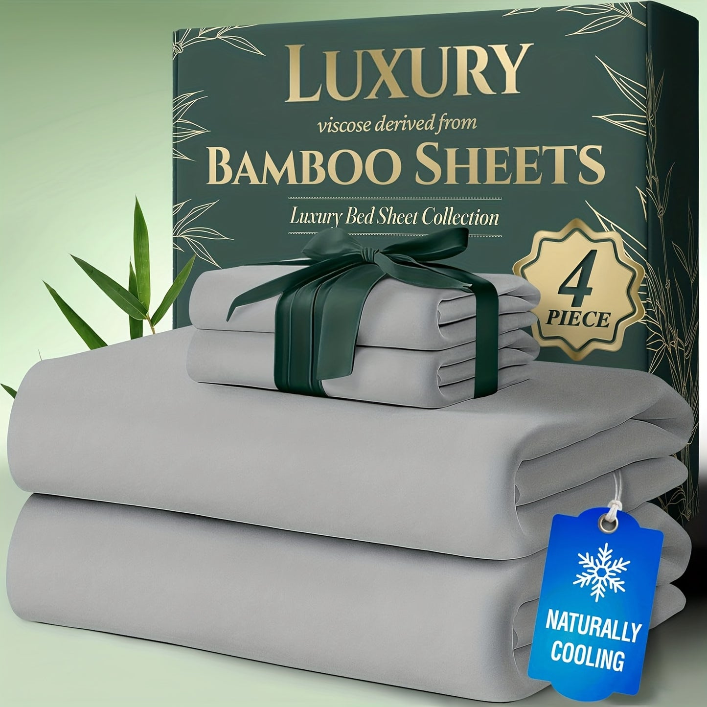 Cooling Bed Sheet Sets- Luxurious & Ultra-Soft for Kids Cooling Sheets for Hot Sleepers - Comfortable & Cool, Bamboo Blend Sheets Twin/Full/Queen/King Size/Deep Pockets